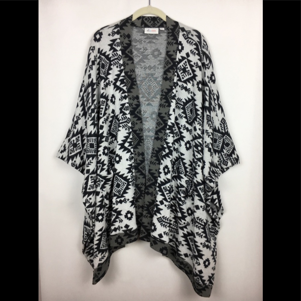 D & Co Open Front Cardigan Aztec Print - Picture 1 of 4